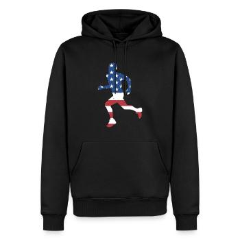 Sport Us Flag Running - Männer Premium Bio Hoodie - Schwarz - Vorne - Nico (187cm)