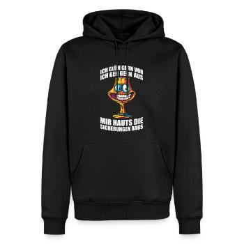 Möbelstück - Lampe aus den 70ern - Mir hauts die - Männer Premium Bio Hoodie - Schwarz - Vorne - Nico (187cm)