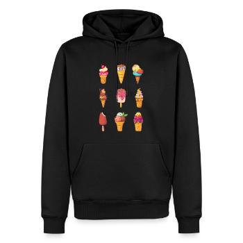 Crème glacée de style grunge vintage rétro - Sweat à capuche Premium bio Homme - noir - Devant - Nico (187cm)
