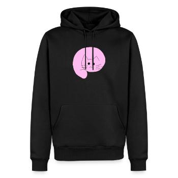 Chat rose 1 - Sweat à capuche Premium bio Homme - noir - Devant - Nico (187cm)