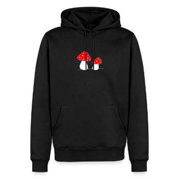 Pilze - Männer Premium Bio Hoodie - Schwarz - Vorne - Nico (187cm)