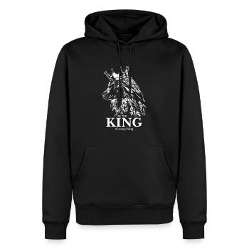 Lévrier AFGHAN Roi de tout Wilsigns - Sweat à capuche Premium bio Homme - noir - Devant - Nico (187cm)
