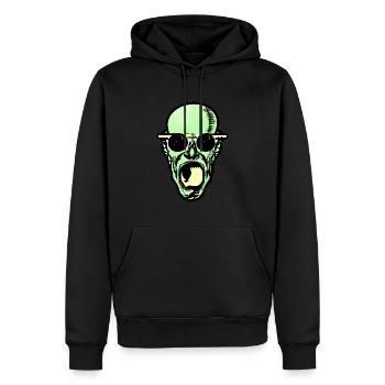Illustration comique cool d’un zombie - Sweat à capuche Premium bio Homme - noir - Devant - Nico (187cm)