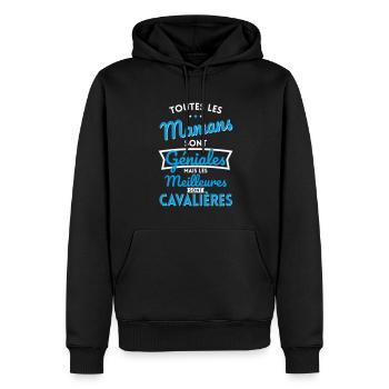 Mamans géniales les meilleures sont Cavalières - Sweat à capuche Premium bio Homme - noir - Devant - Nico (187cm)