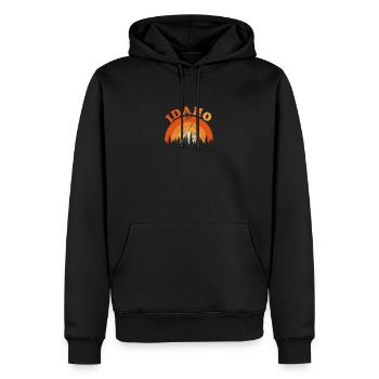 Vintage Idaho Fan Retro Cool Sunset Wilderness - Männer Premium Bio Hoodie - Schwarz - Vorne - Nico (187cm)