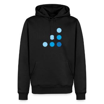 Blue dots 800x800 - Männer Premium Bio Hoodie - Schwarz - Vorne - Nico (187cm)