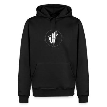 Wolf - Men’s Premium Organic Hoodie - black - Front - Nico (187cm)