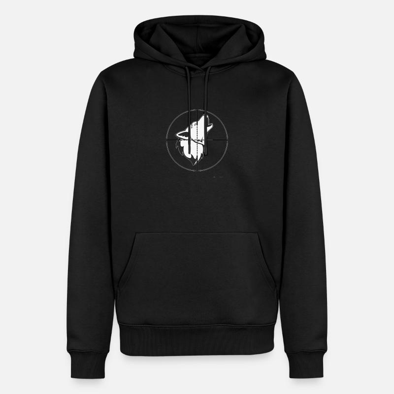 Wolf - Männer Premium Bio Hoodie - Schwarz