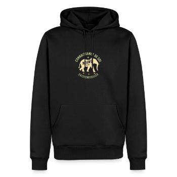 NZAWU - Sweat à capuche Premium bio Homme - noir - Devant - Nico (187cm)