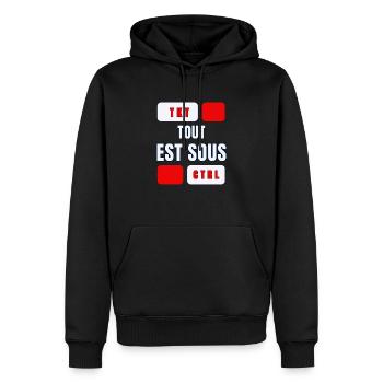 THAILÄNDISCH - Männer Premium Bio Hoodie - Schwarz - Vorne - Nico (187cm)