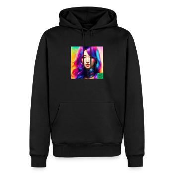 Mme Fantaisie - Sweat à capuche Premium bio Homme - noir - Devant - Nico (187cm)