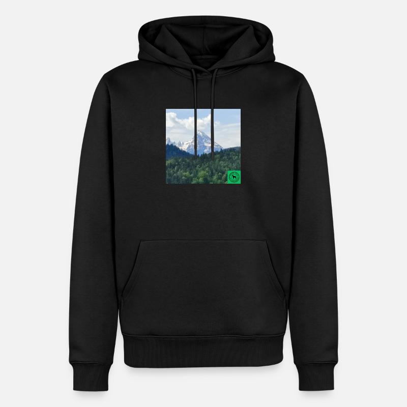 Watzmann - Männer Premium Bio Hoodie - Schwarz