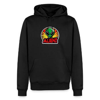 Alien Comic Sticker Explosion Design - Men’s Premium Organic Hoodie - black - Front - Nico (187cm)