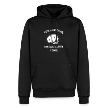 pain dans la gueule - Sweat à capuche Premium bio Homme - noir - Devant - Nico (187cm)