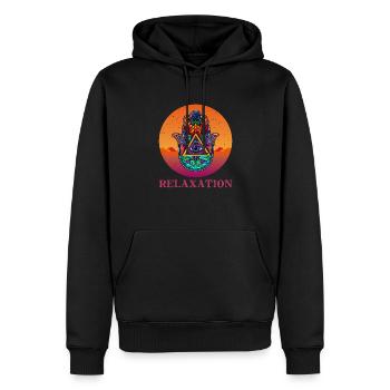 Talisman Hand of Hamsa Yoga Meditation Hindu - Männer Premium Bio Hoodie - Schwarz - Vorne - Nico (187cm)