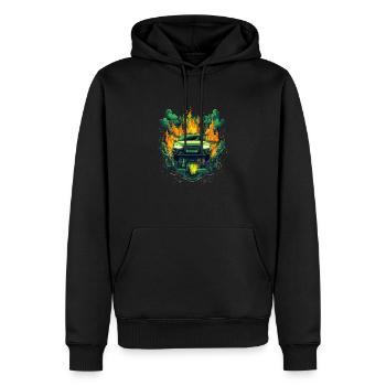 electric car 2 - Sweat à capuche Premium bio Homme - noir - Devant - Nico (187cm)