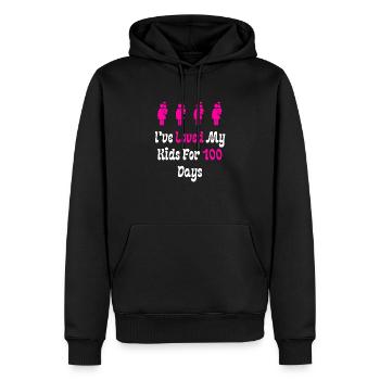 J’aime mes enfants depuis 100 jours - Sweat à capuche Premium bio Homme - noir - Devant - Nico (187cm)