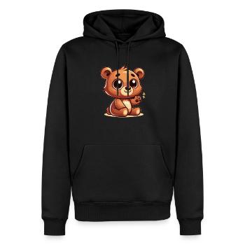 Bear - Men’s Premium Organic Hoodie - black - Front - Nico (187cm)