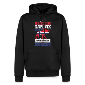 Norwegen Ich muss nur nach Norwegen - Männer Premium Bio Hoodie - Schwarz - Vorne - Nico (187cm)
