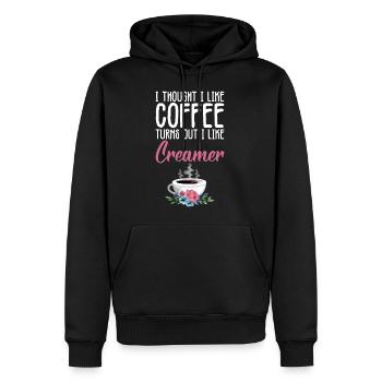 I Thought I Like Coffee Turns Out I Like Creamer 4 - Männer Premium Bio Hoodie - Schwarz - Vorne - Nico (187cm)