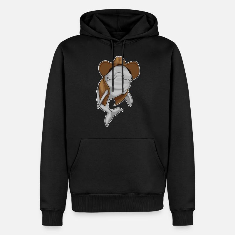 Cowboy dauphin - Sweat à capuche Premium bio Homme - noir