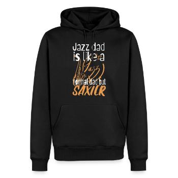 Jazz dad est comme un papa normal mais saxier - Sweat à capuche Premium bio Homme - noir - Devant - Nico (187cm)