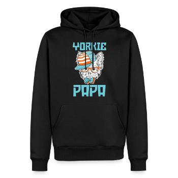 Hund Yorkie Papa - Männer Premium Bio Hoodie - Schwarz - Vorne - Nico (187cm)