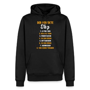 Kuh Landwirt Bauernhof Kühe - Männer Premium Bio Hoodie - Schwarz - Vorne - Nico (187cm)