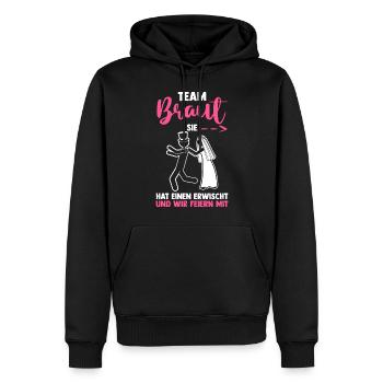 Braut Hochzeit Heiraten Junggesellenabschied - Männer Premium Bio Hoodie - Schwarz - Vorne - Nico (187cm)