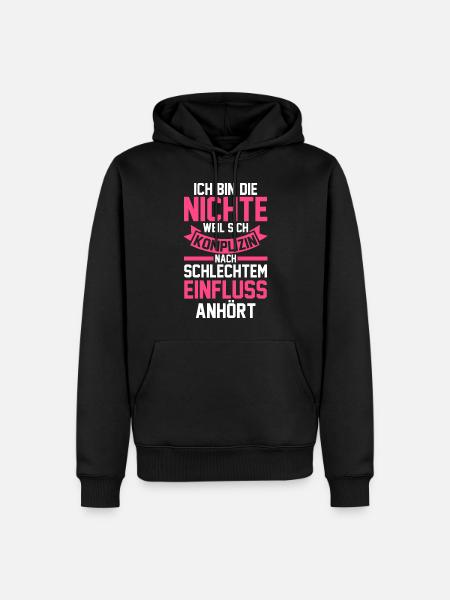 Nichte - Männer Premium Bio Hoodie - Schwarz