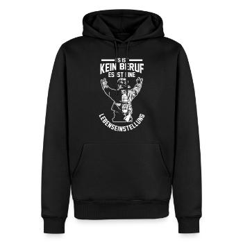 Feuerwehrmann Feuerwehr - Männer Premium Bio Hoodie - Schwarz - Vorne - Nico (187cm)