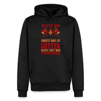 Feuerwehrmann Feuerwehr - Männer Premium Bio Hoodie - Schwarz - Vorne - Nico (187cm)