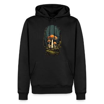 Vintage Pilz Wunder Fliegenpilz im Retro Stil - Männer Premium Bio Hoodie - Schwarz - Vorne - Nico (187cm)