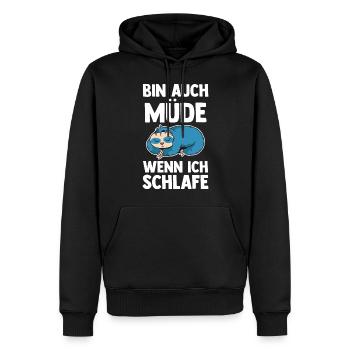 Ich Bin Auch Müde Wenn Ich Schlafe Faultier - Männer Premium Bio Hoodie - Schwarz - Vorne - Nico (187cm)