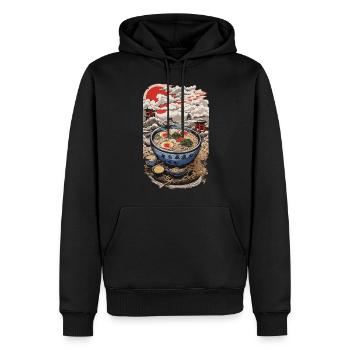 Retro Ramen Japan Ukiyo-E Style Noodle Soup Art - Men’s Premium Organic Hoodie - black - Front - Nico (187cm)