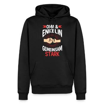 Oma Großmutter und Enkelin - Männer Premium Bio Hoodie - Schwarz - Vorne - Nico (187cm)