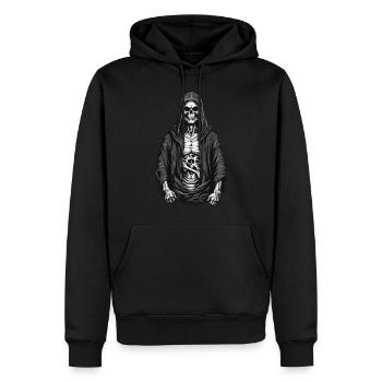 Halloween Grim Reaper Skeleton Skull Design - Men’s Premium Organic Hoodie - black - Front - Nico (187cm)
