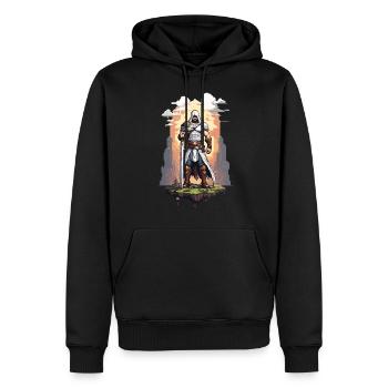 Rétro Arcade Pixel Art Hero Gaming Design - Sweat à capuche Premium bio Homme - noir - Devant - Nico (187cm)