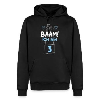 Bääm Ich Bin 3 Traktor - Männer Premium Bio Hoodie - Schwarz - Vorne - Nico (187cm)