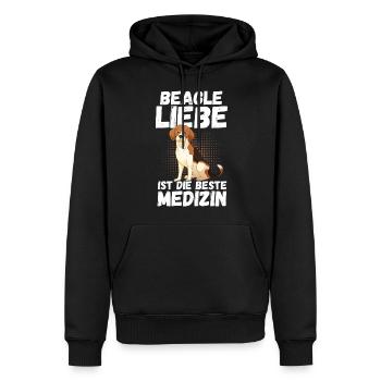 Hund Beagle - Männer Premium Bio Hoodie - Schwarz - Vorne - Nico (187cm)
