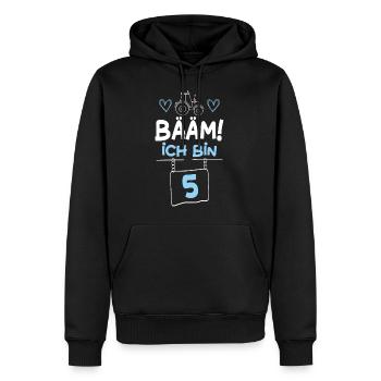 Bääm I’m 5 Tracteur - Sweat à capuche Premium bio Homme - noir - Devant - Nico (187cm)