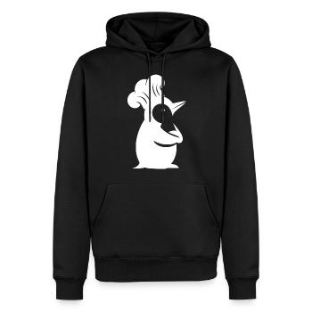 Penguin Chef Silhouette Minimalist Design - Men’s Premium Organic Hoodie - black - Front - Nico (187cm)