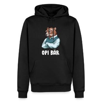 Schlauer Opi Bär - Frisch Gebackener Opa - Männer Premium Bio Hoodie - Schwarz - Vorne - Nico (187cm)