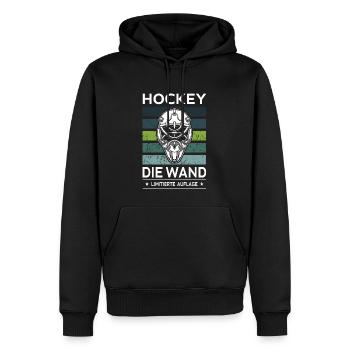 Hockey - Sweat à capuche Premium bio Homme - noir - Devant - Nico (187cm)