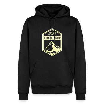 Alpenbezwinger 2023 Alpenüberquerung Finisher - Männer Premium Bio Hoodie - Schwarz - Vorne - Nico (187cm)