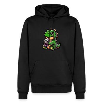 Bubble Tea T-Rex Boba Tea Cadeau Kawaii - Sweat à capuche Premium bio Homme - noir - Devant - Nico (187cm)