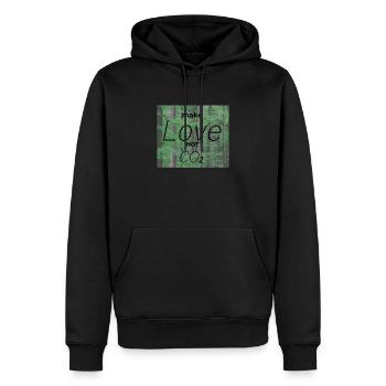 make Love not CO2 stop climate change Umweltschutz - Männer Premium Bio Hoodie - Schwarz - Vorne - Nico (187cm)