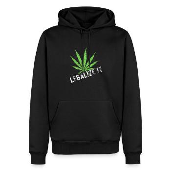 Légaliser Weed Stoner Shirt - Sweat à capuche Premium bio Homme - noir - Devant - Nico (187cm)