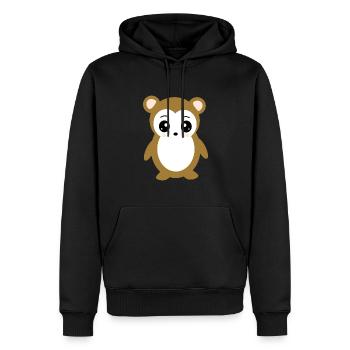 brauner Bär Bärchen Gesicht Augen cute - Männer Premium Bio Hoodie - Schwarz - Vorne - Nico (187cm)