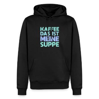 Kaffee – Das Ist Meine Suppe - Männer Premium Bio Hoodie - Schwarz - Vorne - Nico (187cm)